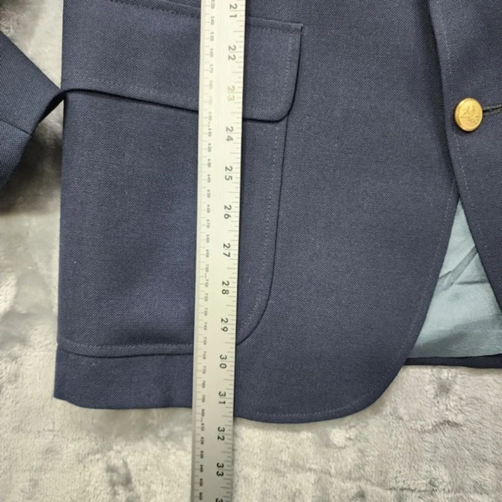 Vintage Stafford Blazer Mens 43R‎ Blue Hopsack Gold Button Sport Coat Jacket